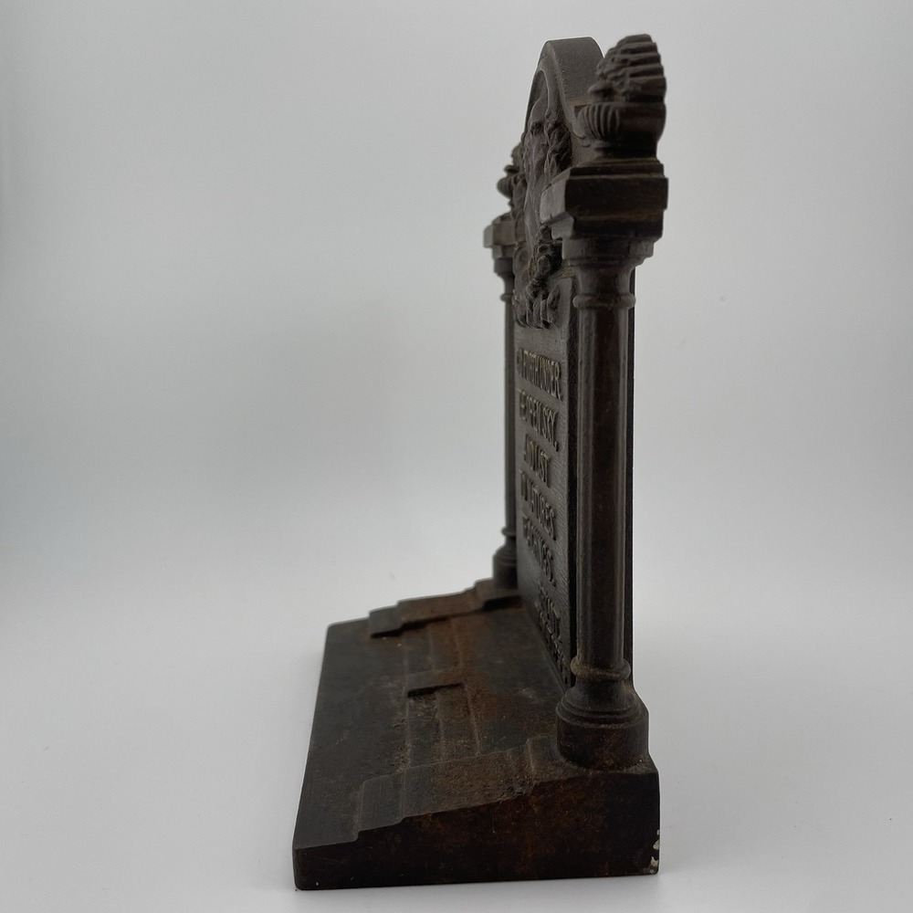 Bradley & Hubbard Antique Bookend Thanatopsis Cast Metal Classical Library Decor - Picture 6 of 11